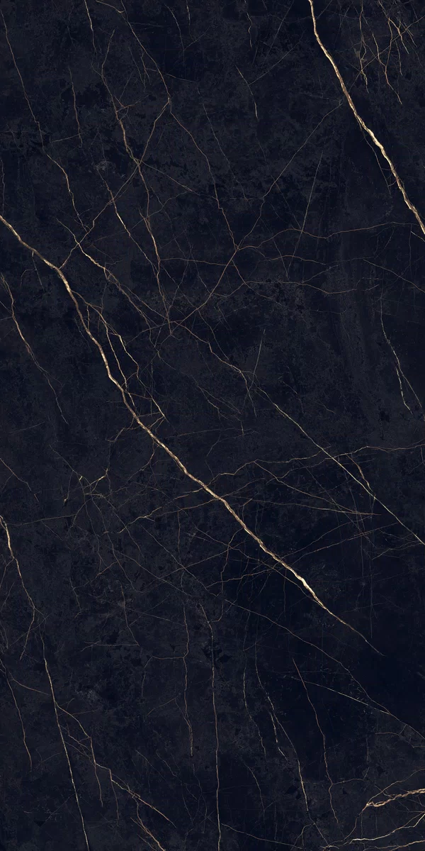Piastrella Supreme Evo Noir Laurent di Flaviker in nero, finitura Lux, 160x320, spessore 6 mm.