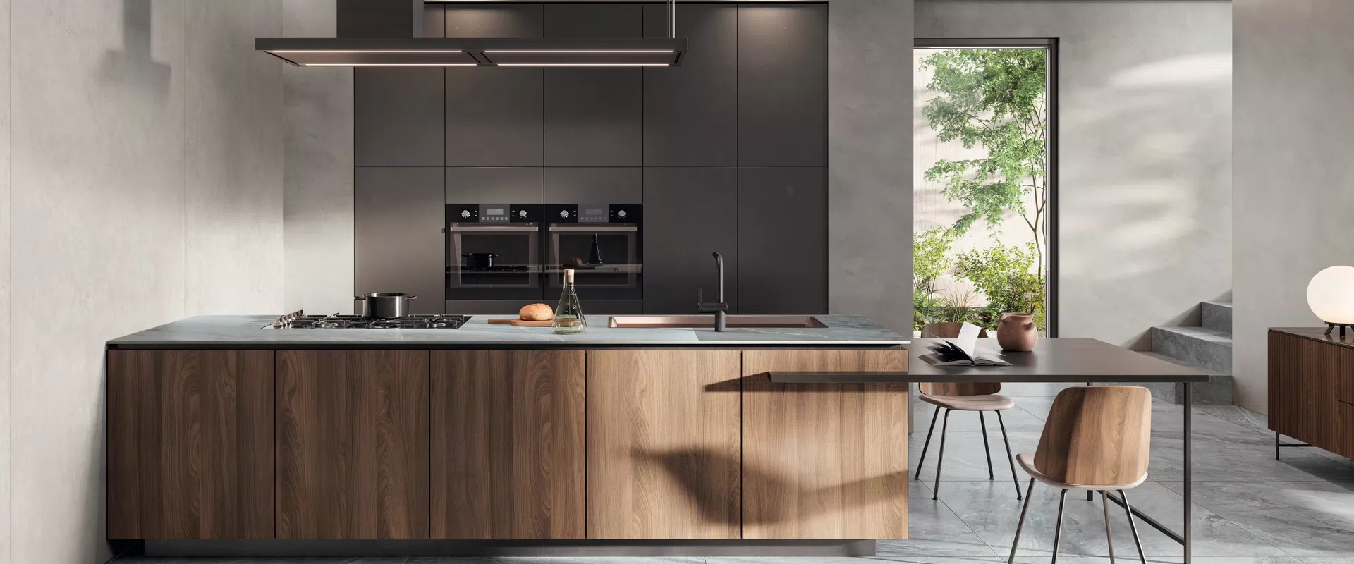 Carreaux effet pierre dans les tons gris, blanc, noir, de la collection Blue Savoy par Flaviker.