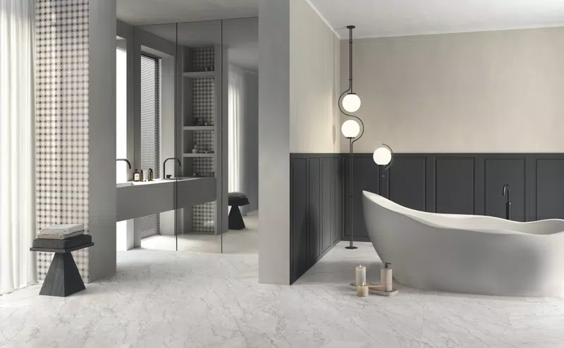 D_03_BON TON CARRARA 60X120 ANTIQUE 3D + CARRARA SOFT3D 5X120 + OCTAGON ANTIQUE 3D 60X120 + BOISERIE DARK 60X120