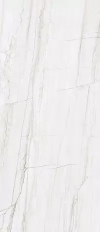 Piastrella effetto marmo Bianco della collezione La Marmoteca di Gardenia&Ariana, formato 120x280, finitura Soft 3D, bordo Rettificato.