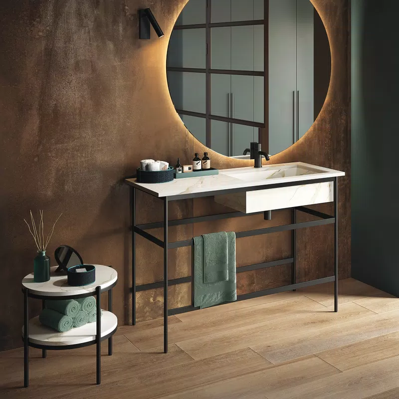 INTERNO 9 RUST 120X280 + ECO CHIC NATURALE 20X120 + ABKSTONE CALACATTA ORO FULLVEIN3D LUX 20MM