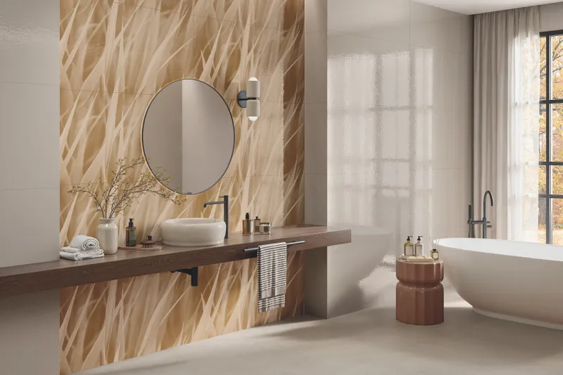 C_02 GLACE' PANNA GL.60X120+DEC.BOTANIQUE NOCCIOLA GL.60X120+ALTEREGO SAND 60X120