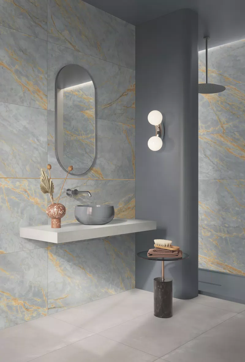 B_02 EPOQUE 2.0 GRIGIO ETRUSCO ANTIQUE 3D + CONCREA PLAIN SILVER 60x120