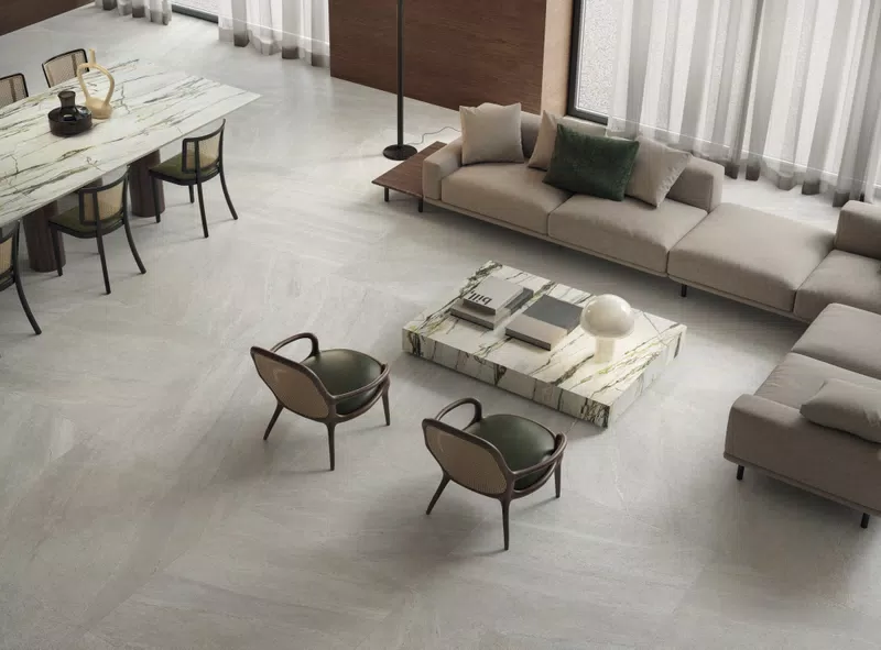 ROCKIN' ICE 120X120+MATERIA CALACATTA EMERALD SOFT