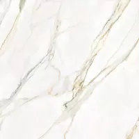 White La Marmoteca tile, marble effect, 120x120, Lux finish.